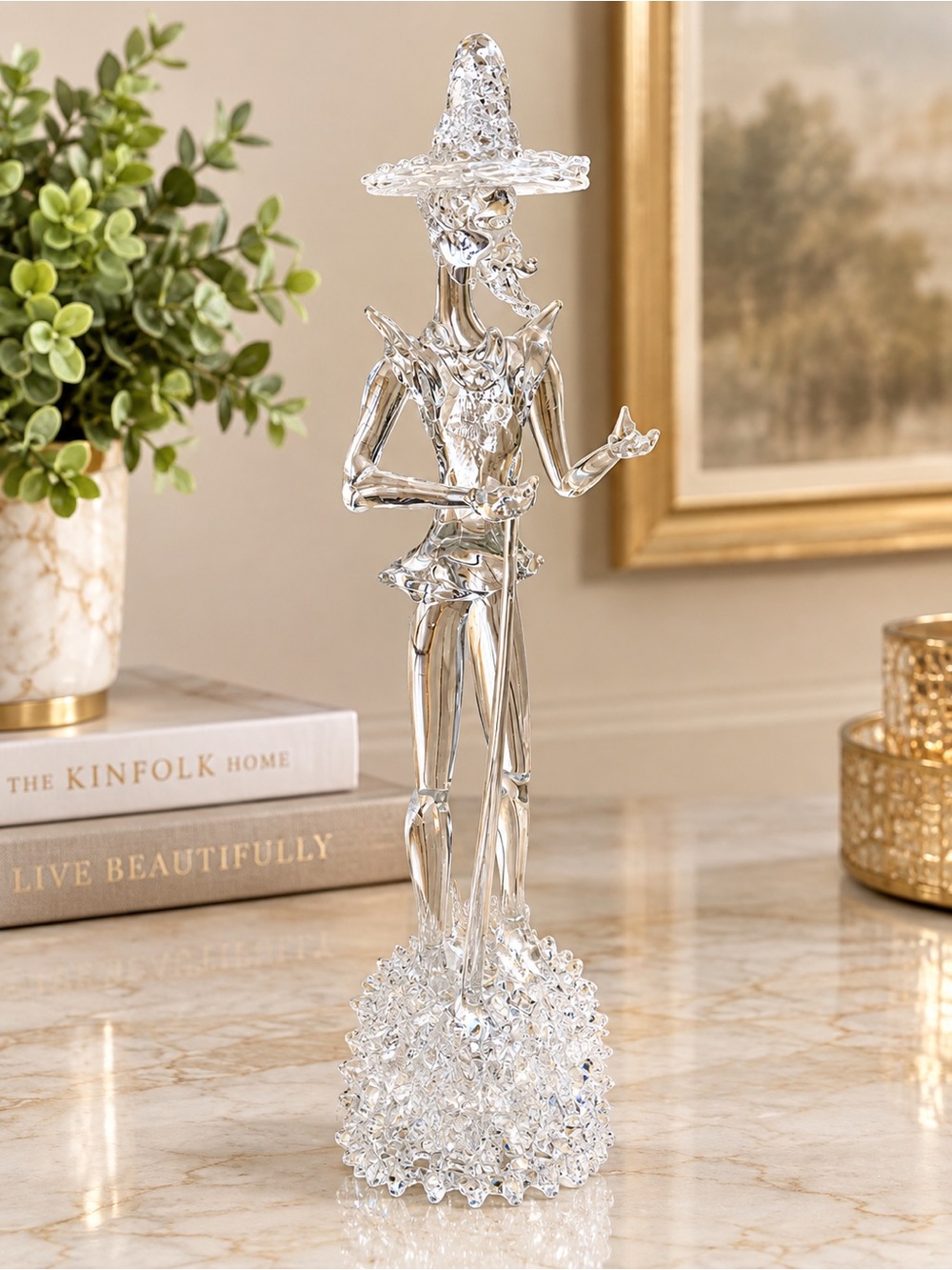 Don Quixote Vintage Glass Figurine Sculpture